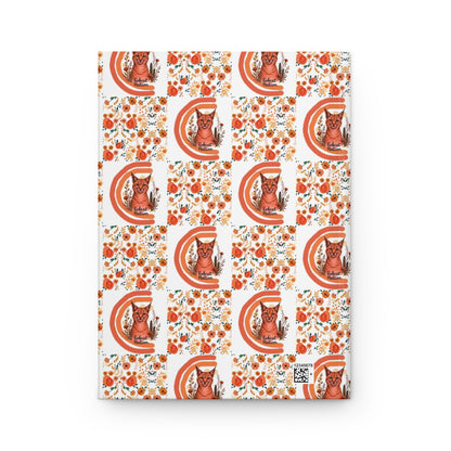 Floral Bobcat Nation Checkered Floral  Hardcover Journal for Creative Souls